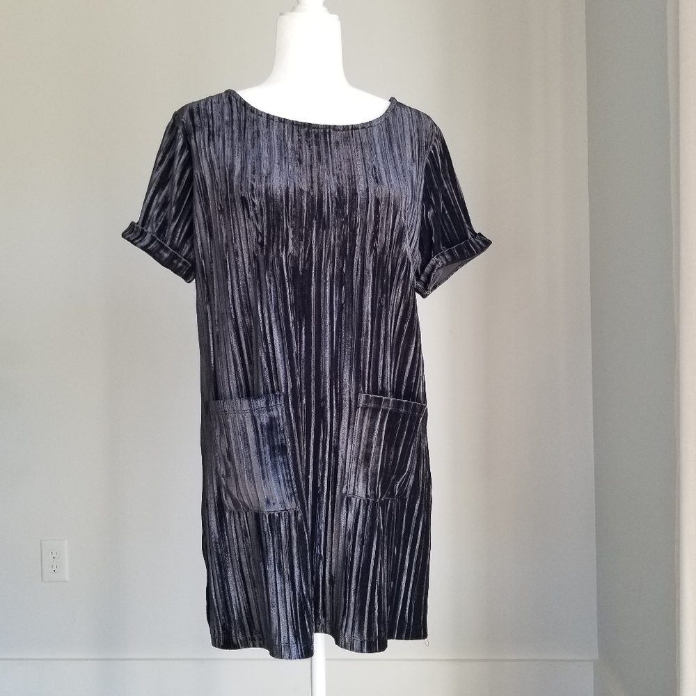 Hannah Velvet Front Pocket shirt dress tunic